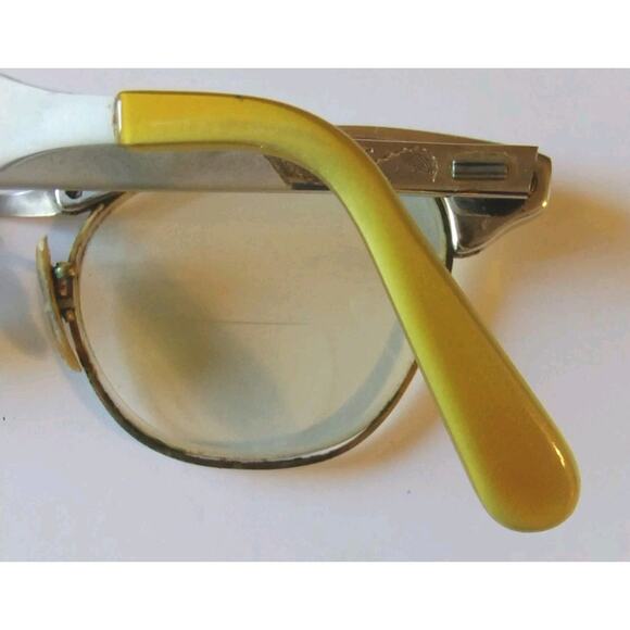 Vintage Cat Eye 12K GF & Silver US Optical 5 3/4 Alum 46 Retro Glasses Frames - Picture 9 of 16